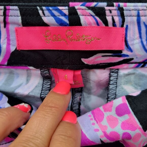 Lily Pulitzer Kelly Skinny Ankle Pants Onyx wild Within, sz 4 - Picture 12 of 15